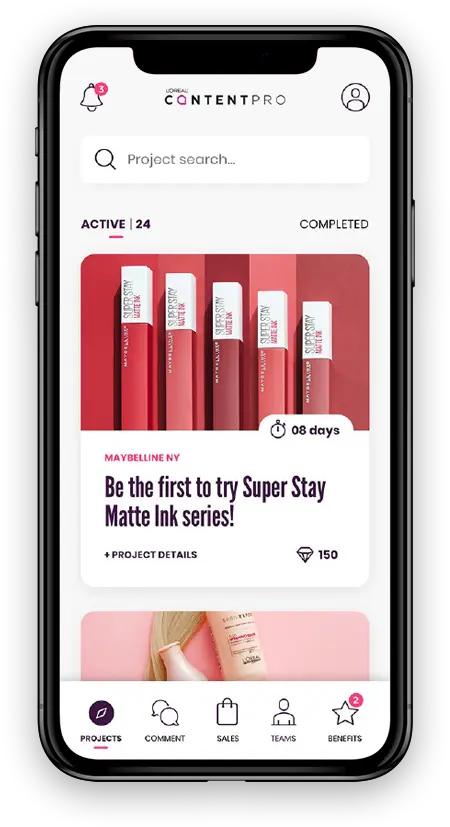 loreal content pro mobile view