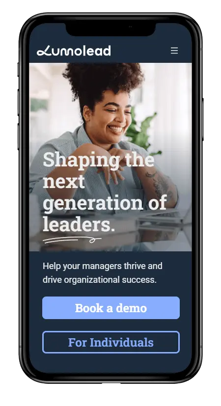 Lumolead mobile view